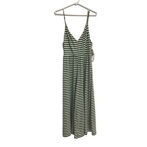 Poof New York Green and White Striped Romper‎ Women's Large